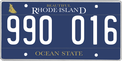 RI license plate 990016