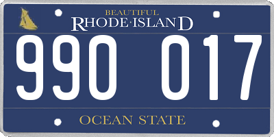 RI license plate 990017