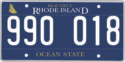 RI license plate 990018