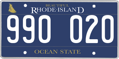 RI license plate 990020