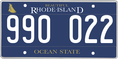 RI license plate 990022