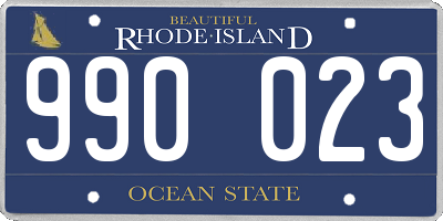 RI license plate 990023