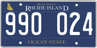 RI license plate 990024