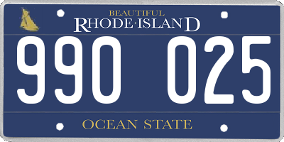 RI license plate 990025
