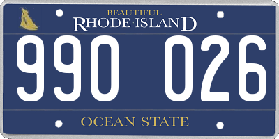 RI license plate 990026