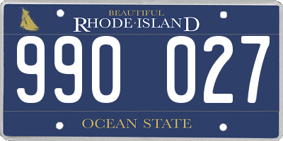 RI license plate 990027