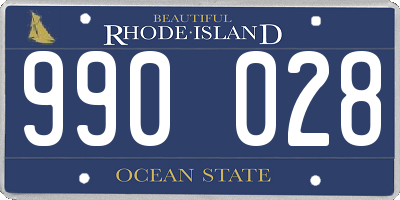 RI license plate 990028