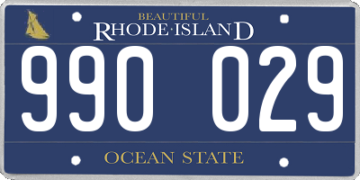 RI license plate 990029