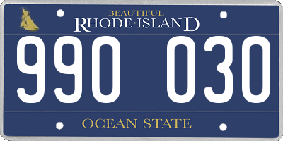 RI license plate 990030