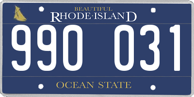 RI license plate 990031