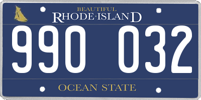 RI license plate 990032