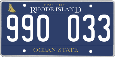 RI license plate 990033