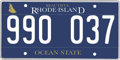 RI license plate 990037