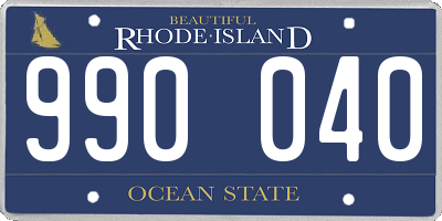 RI license plate 990040