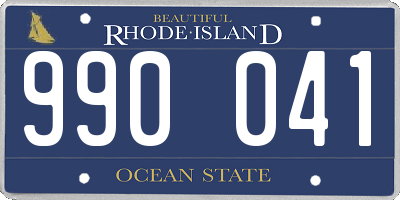 RI license plate 990041