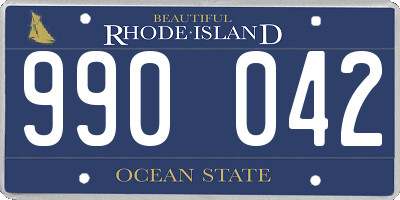 RI license plate 990042