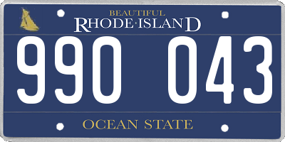 RI license plate 990043