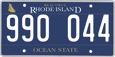 RI license plate 990044