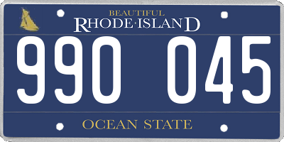 RI license plate 990045