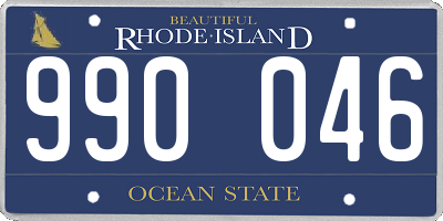 RI license plate 990046