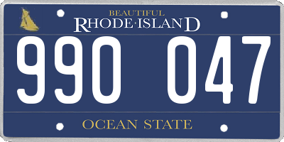 RI license plate 990047