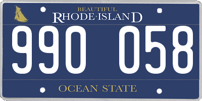 RI license plate 990058