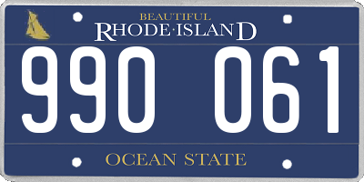RI license plate 990061