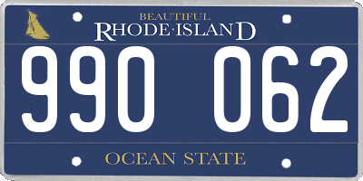 RI license plate 990062