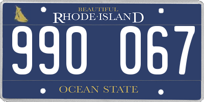 RI license plate 990067