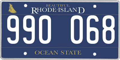 RI license plate 990068