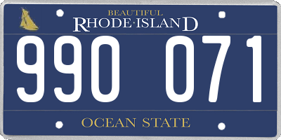 RI license plate 990071