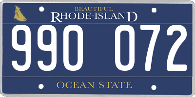 RI license plate 990072