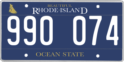 RI license plate 990074