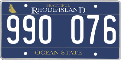 RI license plate 990076