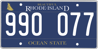 RI license plate 990077