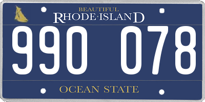 RI license plate 990078