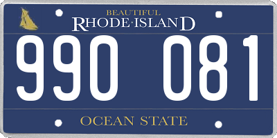 RI license plate 990081