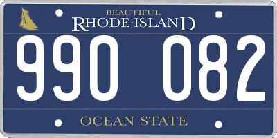 RI license plate 990082