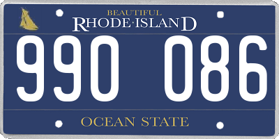 RI license plate 990086