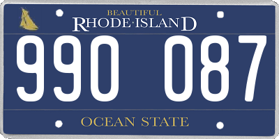 RI license plate 990087