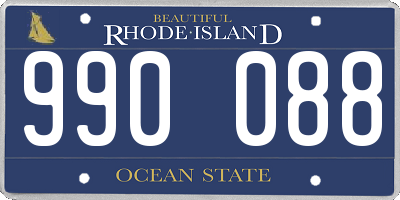 RI license plate 990088