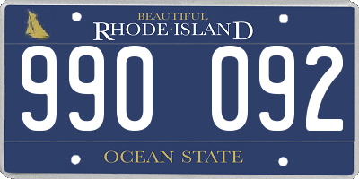 RI license plate 990092