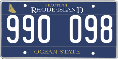 RI license plate 990098