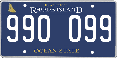 RI license plate 990099