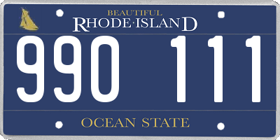 RI license plate 990111