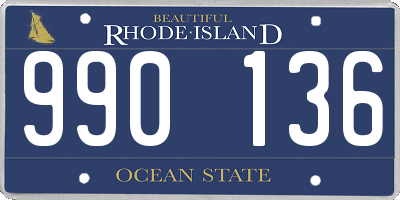 RI license plate 990136