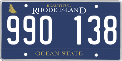 RI license plate 990138