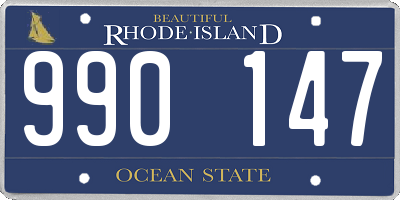 RI license plate 990147