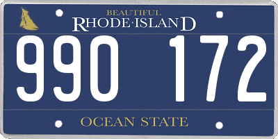 RI license plate 990172