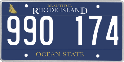 RI license plate 990174